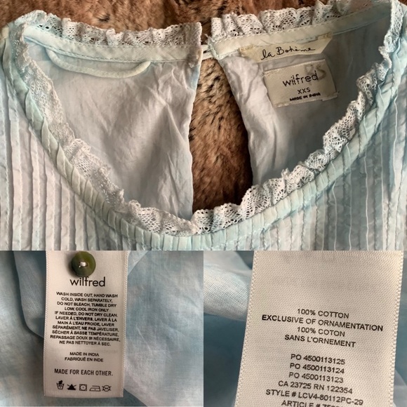 Aritzia Wilfred Elia Dress Tie Dye Blue White - Picture 8 of 8